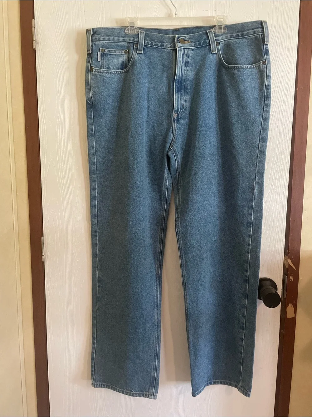NWT Carhartt B460 LVB Relaxed Fit Straight Leg Jeans Men 42x34 Light Wash